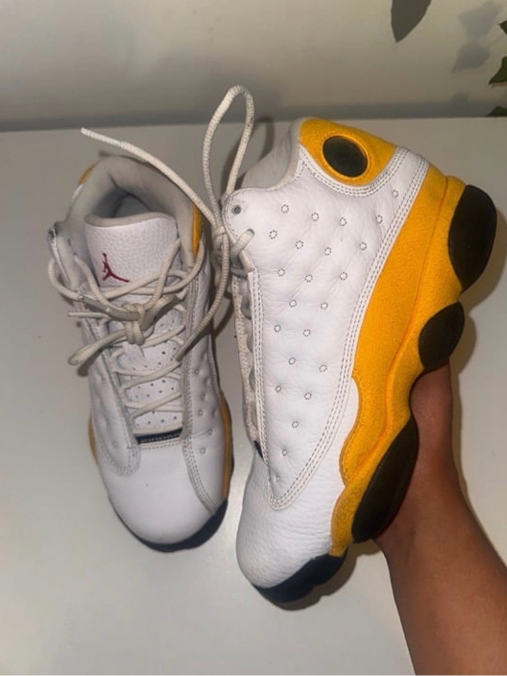 Jordan Kids White & Yellow Low-Top Basketball Sneakers